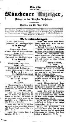 Neueste Nachrichten aus dem Gebiete der Politik (Münchner neueste Nachrichten) Dienstag 26. Juni 1849