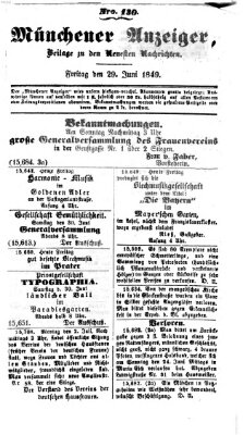 Neueste Nachrichten aus dem Gebiete der Politik (Münchner neueste Nachrichten) Freitag 29. Juni 1849