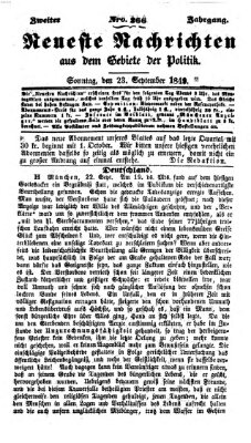 Neueste Nachrichten aus dem Gebiete der Politik (Münchner neueste Nachrichten) Sonntag 23. September 1849