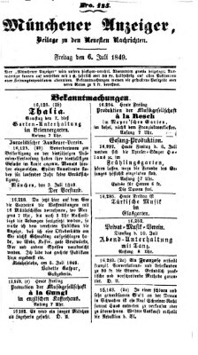 Neueste Nachrichten aus dem Gebiete der Politik (Münchner neueste Nachrichten) Freitag 6. Juli 1849