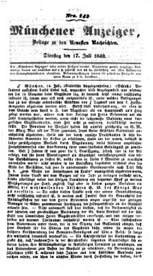 Neueste Nachrichten aus dem Gebiete der Politik (Münchner neueste Nachrichten) Dienstag 17. Juli 1849