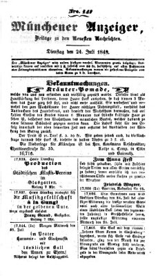 Neueste Nachrichten aus dem Gebiete der Politik (Münchner neueste Nachrichten) Dienstag 24. Juli 1849