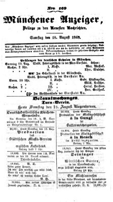 Neueste Nachrichten aus dem Gebiete der Politik (Münchner neueste Nachrichten) Samstag 18. August 1849