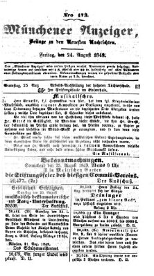 Neueste Nachrichten aus dem Gebiete der Politik (Münchner neueste Nachrichten) Freitag 24. August 1849