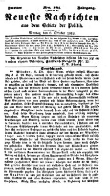 Neueste Nachrichten aus dem Gebiete der Politik (Münchner neueste Nachrichten) Montag 8. Oktober 1849