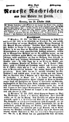 Neueste Nachrichten aus dem Gebiete der Politik (Münchner neueste Nachrichten) Sonntag 28. Oktober 1849