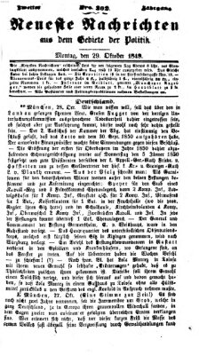 Neueste Nachrichten aus dem Gebiete der Politik (Münchner neueste Nachrichten) Montag 29. Oktober 1849