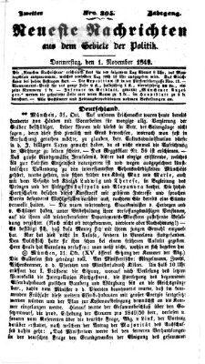 Neueste Nachrichten aus dem Gebiete der Politik (Münchner neueste Nachrichten) Donnerstag 1. November 1849