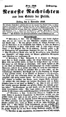 Neueste Nachrichten aus dem Gebiete der Politik (Münchner neueste Nachrichten) Freitag 9. November 1849