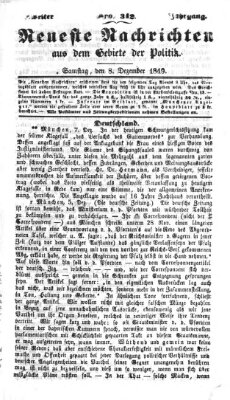 Neueste Nachrichten aus dem Gebiete der Politik (Münchner neueste Nachrichten) Samstag 8. Dezember 1849