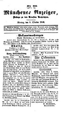 Neueste Nachrichten aus dem Gebiete der Politik (Münchner neueste Nachrichten) Montag 8. Oktober 1849