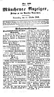 Neueste Nachrichten aus dem Gebiete der Politik (Münchner neueste Nachrichten) Donnerstag 11. Oktober 1849