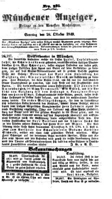 Neueste Nachrichten aus dem Gebiete der Politik (Münchner neueste Nachrichten) Sonntag 28. Oktober 1849