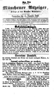 Neueste Nachrichten aus dem Gebiete der Politik (Münchner neueste Nachrichten) Donnerstag 13. Dezember 1849