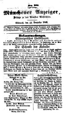 Neueste Nachrichten aus dem Gebiete der Politik (Münchner neueste Nachrichten) Mittwoch 19. Dezember 1849