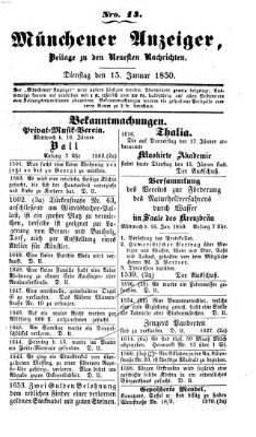 Neueste Nachrichten aus dem Gebiete der Politik (Münchner neueste Nachrichten) Dienstag 15. Januar 1850