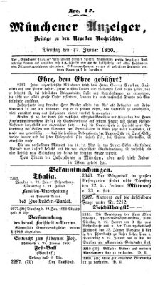 Neueste Nachrichten aus dem Gebiete der Politik (Münchner neueste Nachrichten) Dienstag 22. Januar 1850