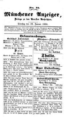 Neueste Nachrichten aus dem Gebiete der Politik (Münchner neueste Nachrichten) Dienstag 29. Januar 1850