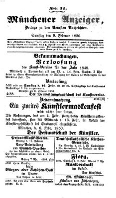 Neueste Nachrichten aus dem Gebiete der Politik (Münchner neueste Nachrichten) Samstag 9. Februar 1850