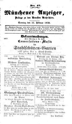 Neueste Nachrichten aus dem Gebiete der Politik (Münchner neueste Nachrichten) Sonntag 24. Februar 1850