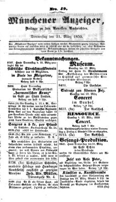 Neueste Nachrichten aus dem Gebiete der Politik (Münchner neueste Nachrichten) Donnerstag 21. März 1850