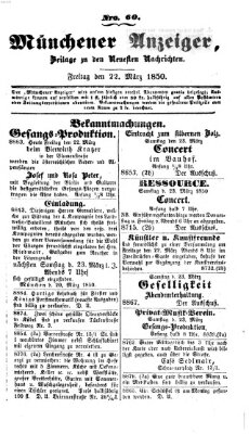 Neueste Nachrichten aus dem Gebiete der Politik (Münchner neueste Nachrichten) Freitag 22. März 1850