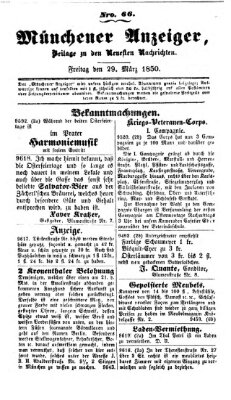 Neueste Nachrichten aus dem Gebiete der Politik (Münchner neueste Nachrichten) Freitag 29. März 1850