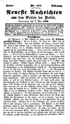 Neueste Nachrichten aus dem Gebiete der Politik (Münchner neueste Nachrichten) Donnerstag 2. Mai 1850