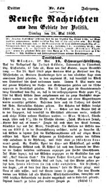 Neueste Nachrichten aus dem Gebiete der Politik (Münchner neueste Nachrichten) Dienstag 28. Mai 1850