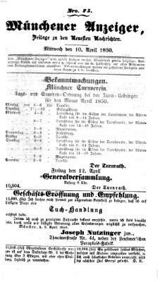 Neueste Nachrichten aus dem Gebiete der Politik (Münchner neueste Nachrichten) Mittwoch 10. April 1850