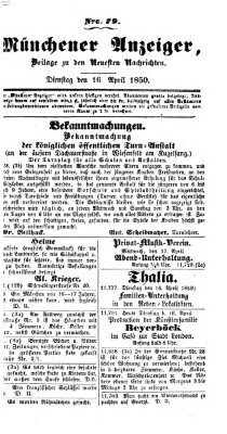 Neueste Nachrichten aus dem Gebiete der Politik (Münchner neueste Nachrichten) Dienstag 16. April 1850