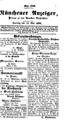 Neueste Nachrichten aus dem Gebiete der Politik (Münchner neueste Nachrichten) Samstag 18. Mai 1850