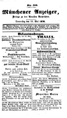 Neueste Nachrichten aus dem Gebiete der Politik (Münchner neueste Nachrichten) Donnerstag 23. Mai 1850