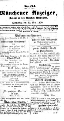 Neueste Nachrichten aus dem Gebiete der Politik (Münchner neueste Nachrichten) Donnerstag 30. Mai 1850