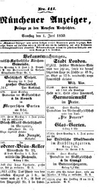 Neueste Nachrichten aus dem Gebiete der Politik (Münchner neueste Nachrichten) Samstag 1. Juni 1850