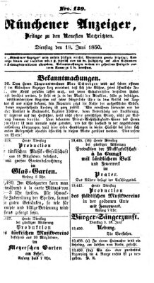 Neueste Nachrichten aus dem Gebiete der Politik (Münchner neueste Nachrichten) Dienstag 18. Juni 1850