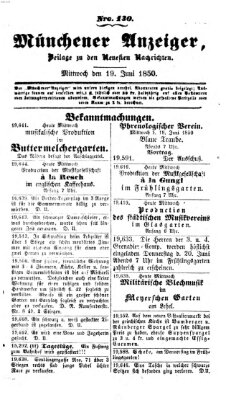 Neueste Nachrichten aus dem Gebiete der Politik (Münchner neueste Nachrichten) Mittwoch 19. Juni 1850