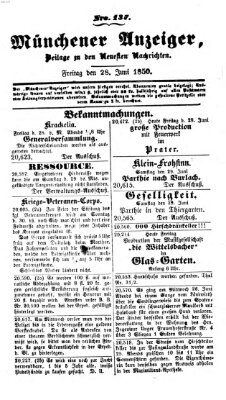 Neueste Nachrichten aus dem Gebiete der Politik (Münchner neueste Nachrichten) Freitag 28. Juni 1850