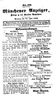 Neueste Nachrichten aus dem Gebiete der Politik (Münchner neueste Nachrichten) Sonntag 30. Juni 1850