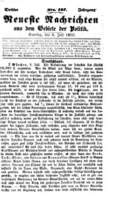 Neueste Nachrichten aus dem Gebiete der Politik (Münchner neueste Nachrichten) Samstag 6. Juli 1850