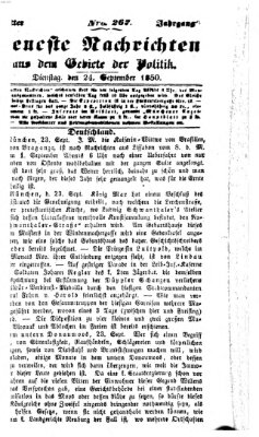 Neueste Nachrichten aus dem Gebiete der Politik (Münchner neueste Nachrichten) Dienstag 24. September 1850