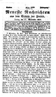 Neueste Nachrichten aus dem Gebiete der Politik (Münchner neueste Nachrichten) Freitag 27. September 1850