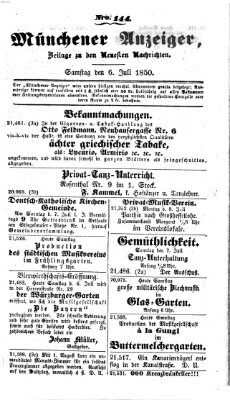 Neueste Nachrichten aus dem Gebiete der Politik (Münchner neueste Nachrichten) Samstag 6. Juli 1850