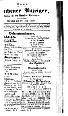 Neueste Nachrichten aus dem Gebiete der Politik (Münchner neueste Nachrichten) Dienstag 16. Juli 1850