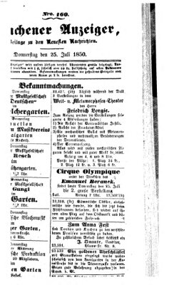 Neueste Nachrichten aus dem Gebiete der Politik (Münchner neueste Nachrichten) Donnerstag 25. Juli 1850