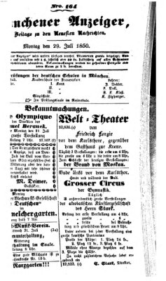 Neueste Nachrichten aus dem Gebiete der Politik (Münchner neueste Nachrichten) Montag 29. Juli 1850