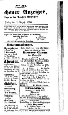 Neueste Nachrichten aus dem Gebiete der Politik (Münchner neueste Nachrichten) Freitag 2. August 1850