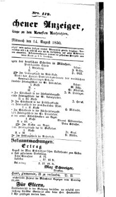 Neueste Nachrichten aus dem Gebiete der Politik (Münchner neueste Nachrichten) Mittwoch 14. August 1850