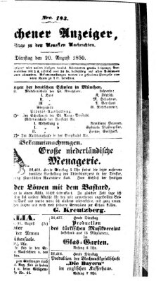 Neueste Nachrichten aus dem Gebiete der Politik (Münchner neueste Nachrichten) Dienstag 20. August 1850