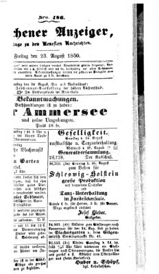 Neueste Nachrichten aus dem Gebiete der Politik (Münchner neueste Nachrichten) Freitag 23. August 1850